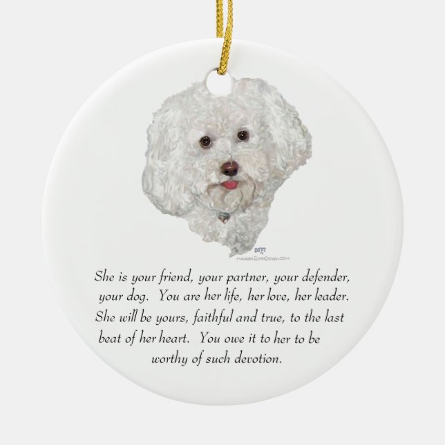 Keepsake, Female Dog Ceramic Ornament (Front)