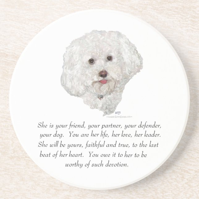 Keepsake, Female Dog Sandstone Coaster (Front)