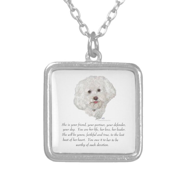 Keepsake, Female Dog Silver Plated Necklace (Front)