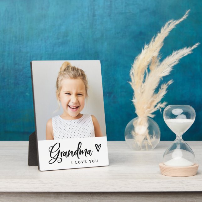 Keepsake for Grandma | Cute Modern Photo Plaque (Side)