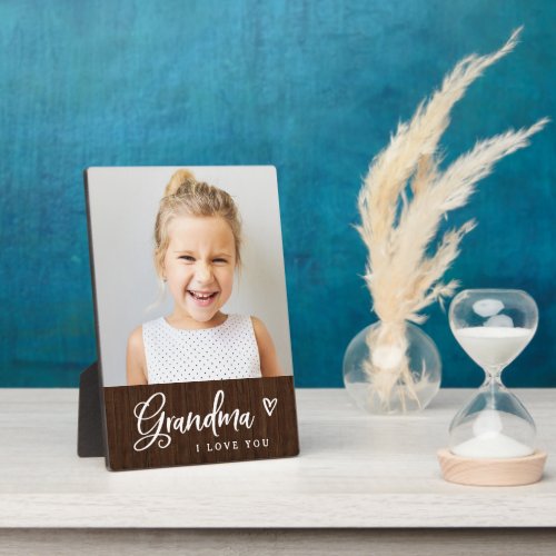 Keepsake for Grandma  Cute Rustic Photo Plaque