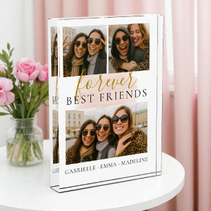 Keepsake Forever Best Friends 3 Photo Collage Acrylic Award