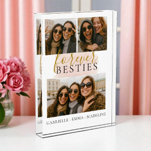 Keepsake Forever Besties Friends Photo Collage Acrylic Award