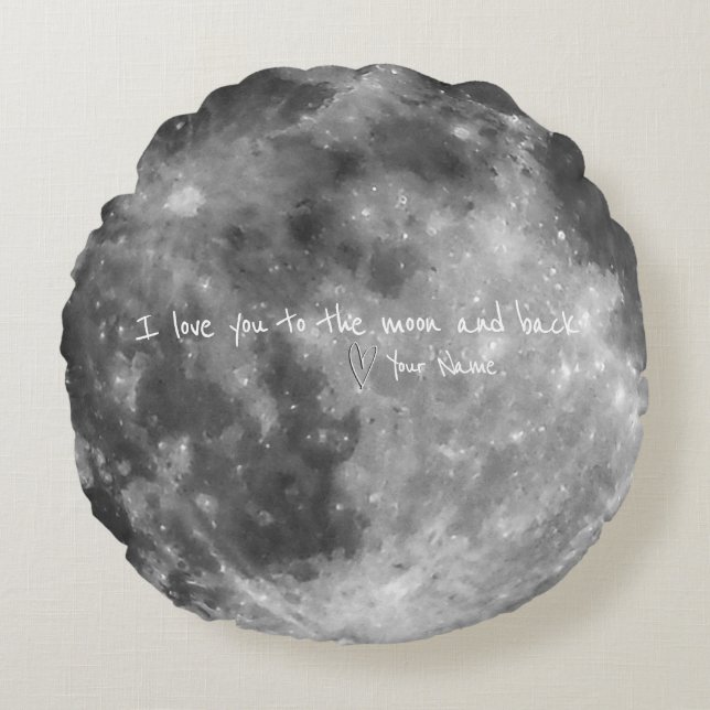Keepsake I Love You to the Moon Personal Message  Round Pillow (Front)