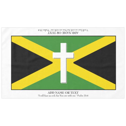 Keepsake  JAMAICA FLAG  Cross Scripture 60x104 Tablecloth