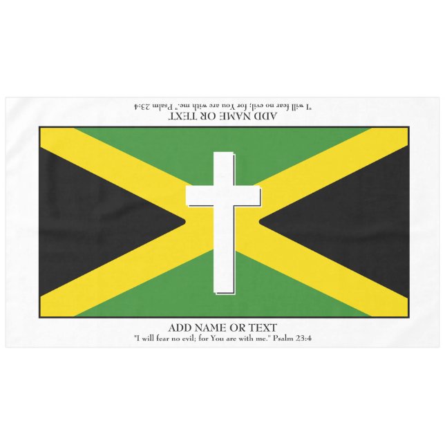 Keepsake | JAMAICA FLAG | Cross Scripture 60"x104" Tablecloth (Front (Horizontal))