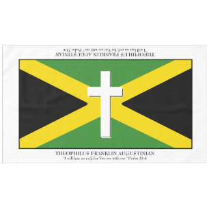 Keepsake   JAMAICA FLAG   Cross Scripture 60"x104" Tablecloth
