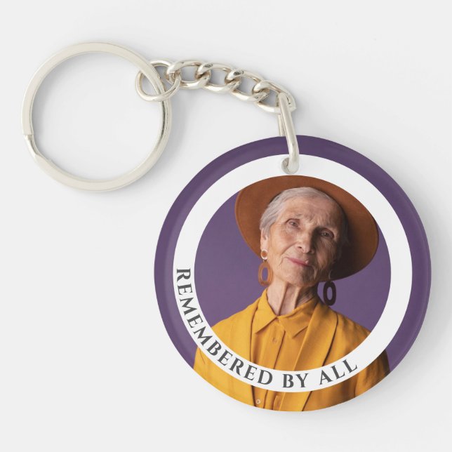 Keepsake keychain with custom photo and message (Front)