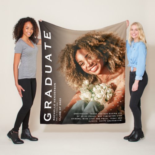 Keepsake Large Photo  Quote Graduation Gift  Fleece Blanket