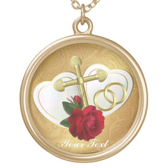 Keepsake Love Neck Lace Male Gold Plated Necklace (Front)