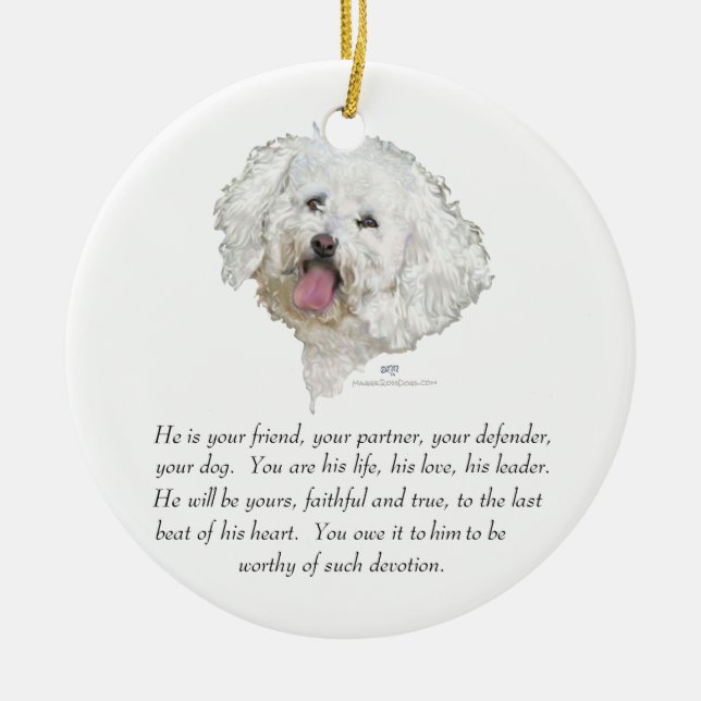 Keepsake, Male Dog Ceramic Ornament (Front)