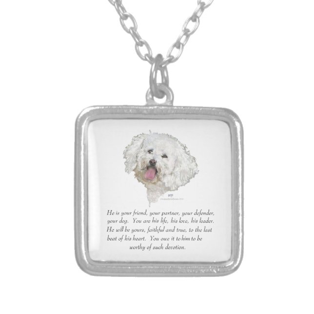 Keepsake, Male Dog Silver Plated Necklace (Front)