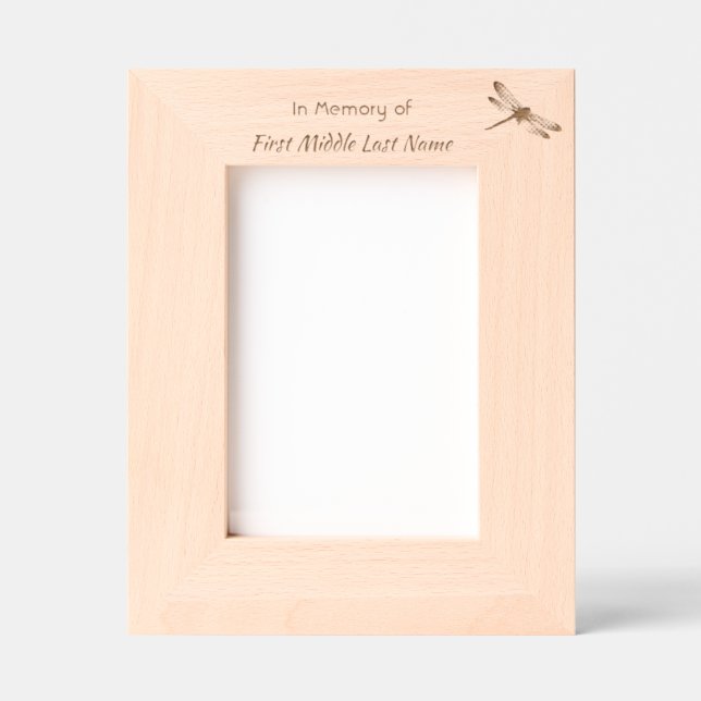 Keepsake Memorial Dragonfly Lotus Flower Engraved Frames (Front)