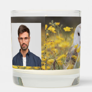 Keepsake Memorial Photo Barn Owl Bird  Scented Candle