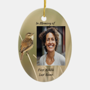 Keepsake Memorial Photo Bird Garden Nature Ceramic Ornament