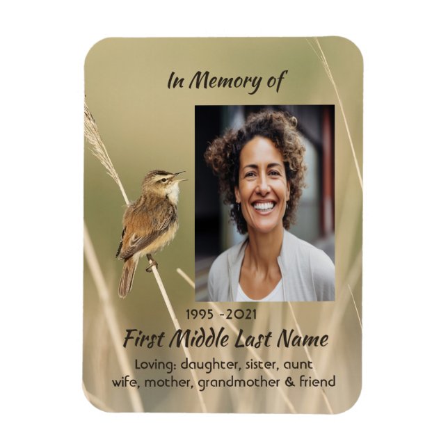 Keepsake Memorial Photo Bird Garden Nature  Magnet (Vertical)