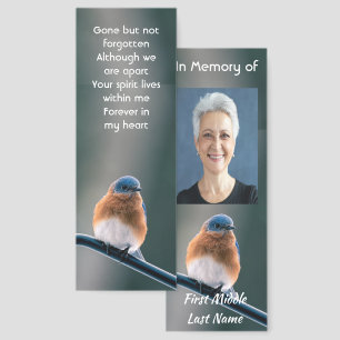 Keepsake Memorial Photo Bluebird Garden Bird Bookmarks