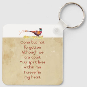 Keepsake Memorial Photo Invite Pheasant Bird Art Keychain