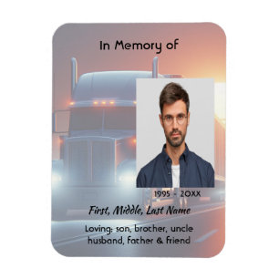 Keepsake Memorial Semi-Truck Tractor-trailer Magnet