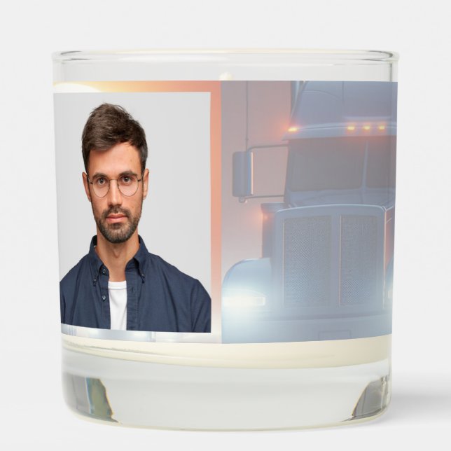 Keepsake Memorial Semi-Truck Tractor-trailer  Scented Candle (Left)