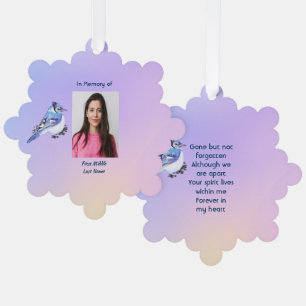 Keepsake Memorial Watercolor Bluejay Garden Ornament Card
