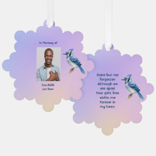 Keepsake Memorial Watercolor Bluejay Garden Ornament Card