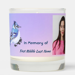 Keepsake Memorial Watercolor Bluejay Garden  Scented Candle