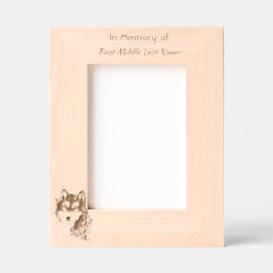 Keepsake Memorial Watercolor Wolf Animal Engraved Frames