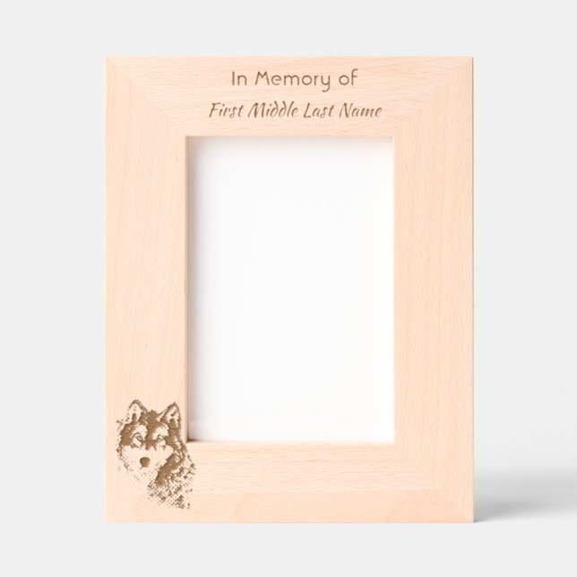 Keepsake Memorial Watercolor Wolf Animal Engraved Frames (Front)