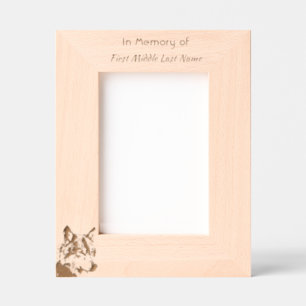 Keepsake Memorial Watercolor Wolf Animal Engraved Frames