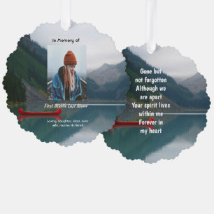 Keepsake Memorial Wilderness Lake Canoe Ornament Card