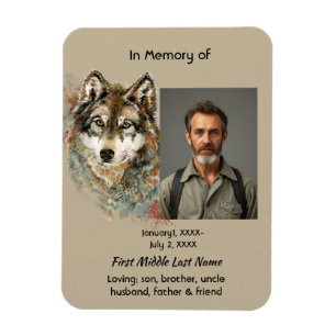 Keepsake Memorial Wolf Art Invitation Magnet