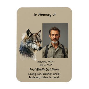 Keepsake Memorial Wolf Art Invitation Magnet