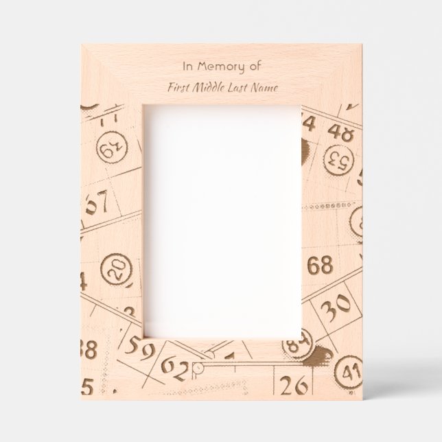 Keepsake Memory Photo Prayer Bingo Game Engraved Frames (Front)