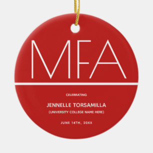 Keepsake MFA degree Graduation Ceramic Ornament