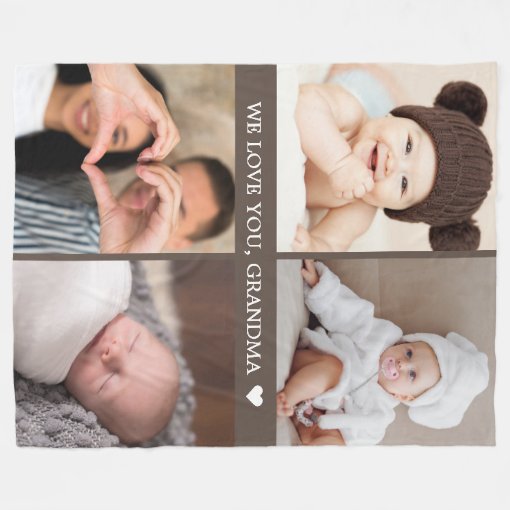 Keepsake Mom Grandma Photo Collage Fleece Blanket Zazzle