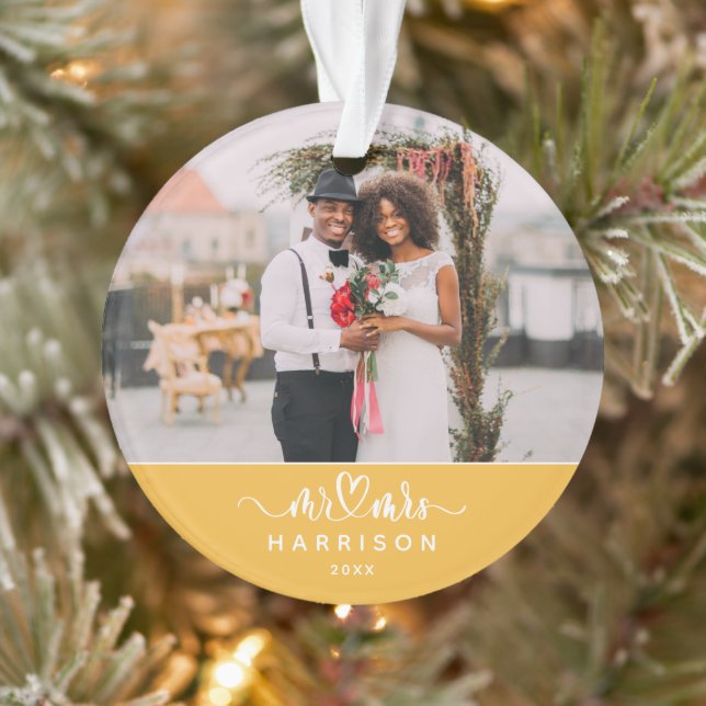 Keepsake Most Wonderful Time Wedding Photo Ornament (Tree)