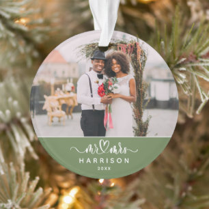 Keepsake Most Wonderful Time Wedding Photo Ornament