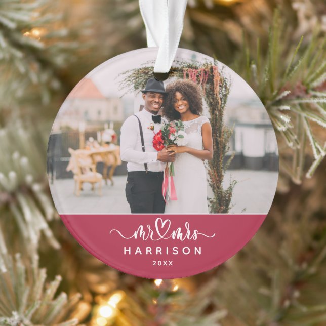Keepsake Most Wonderful Time Wedding Photo Ornament (Tree)
