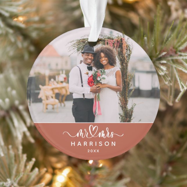 Keepsake Most Wonderful Time Wedding Photo Ornament (Tree)