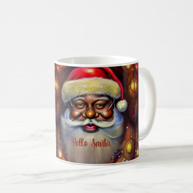 Keepsake Mug: Artistic Black Santa Collection Coffee Mug (Front Right)