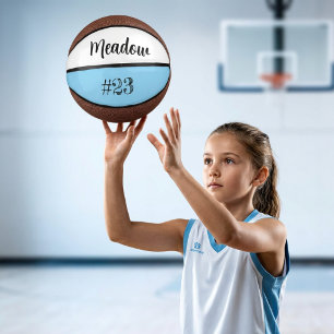 Keepsake Name Number Blue White Basketball