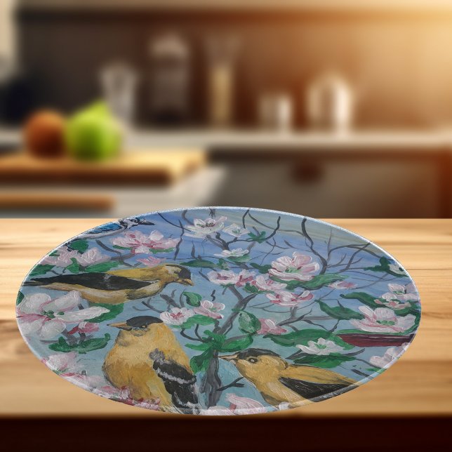  Keepsake  Nature Birds  Cutting Board ( Elegant bird painting printed on home decor)