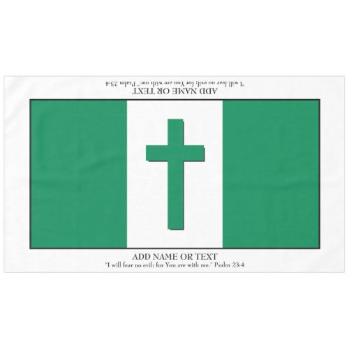 Keepsake  NIGERIA FLAG  Cross Scripture Large Tablecloth