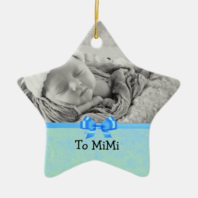 Keepsake Ornament for Baby Boy to Mimi (Front)