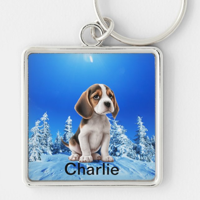 Keepsake Personalized Your Pet Dog Cat Lover Photo Keychain (Front)