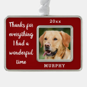 Keepsake Pet Dog Cat Memorial Christmas Date Photo Ornament