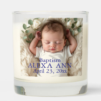 Keepsake Photo Baptism Candle Personalize