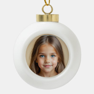 Keepsake PHOTO Christmas personalize Ceramic Ball Christmas Ornament