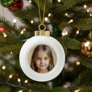 Keepsake PHOTO Christmas personalize Ceramic Ball Christmas Ornament